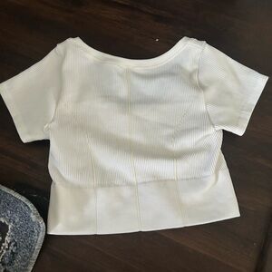 OFFLINE by aerie cropped ribbed white shirt Size M